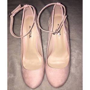 Nude closed toe heels